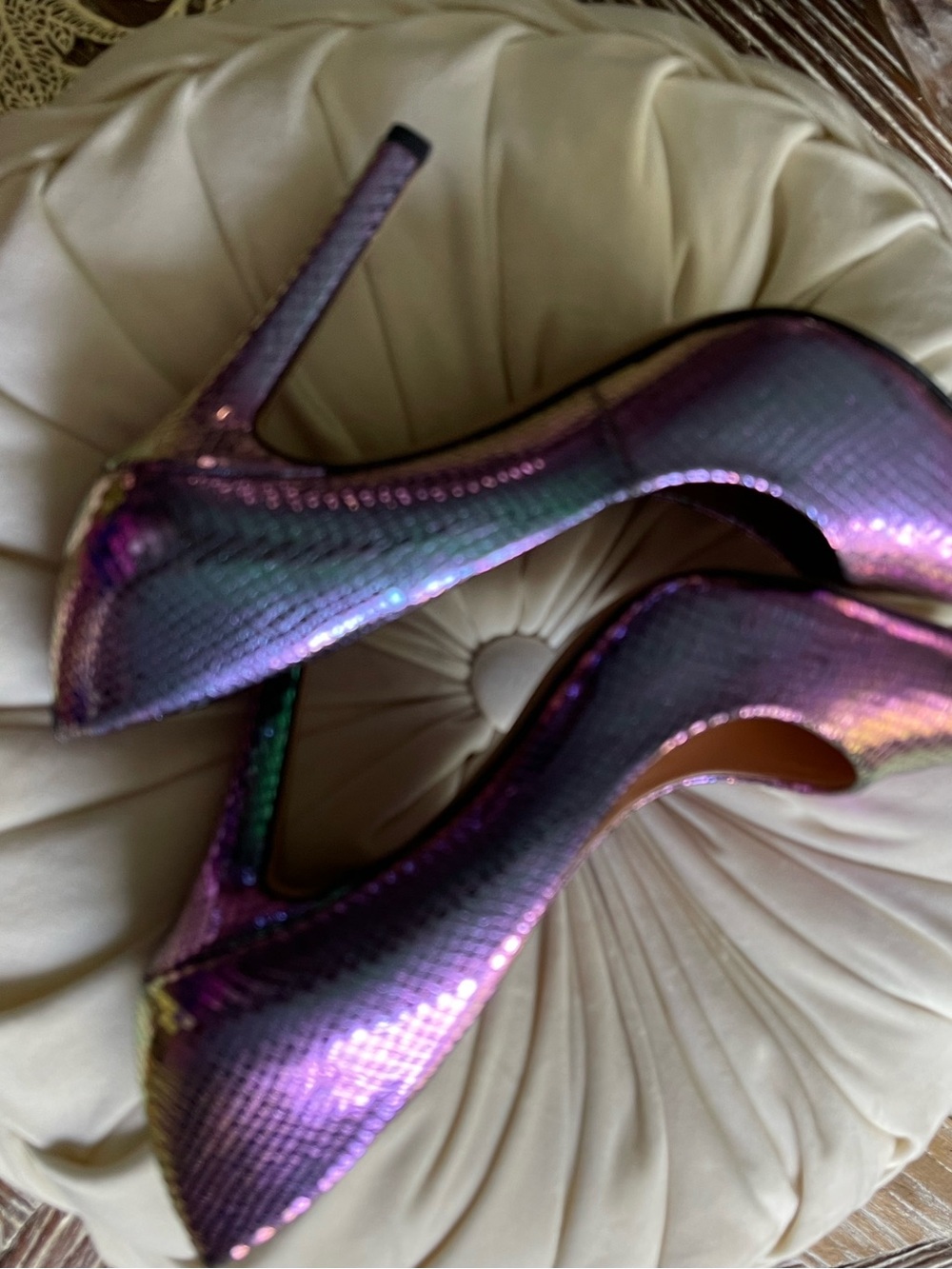 Jessica Simpson Iridescent Purple Green High Heel Pumps